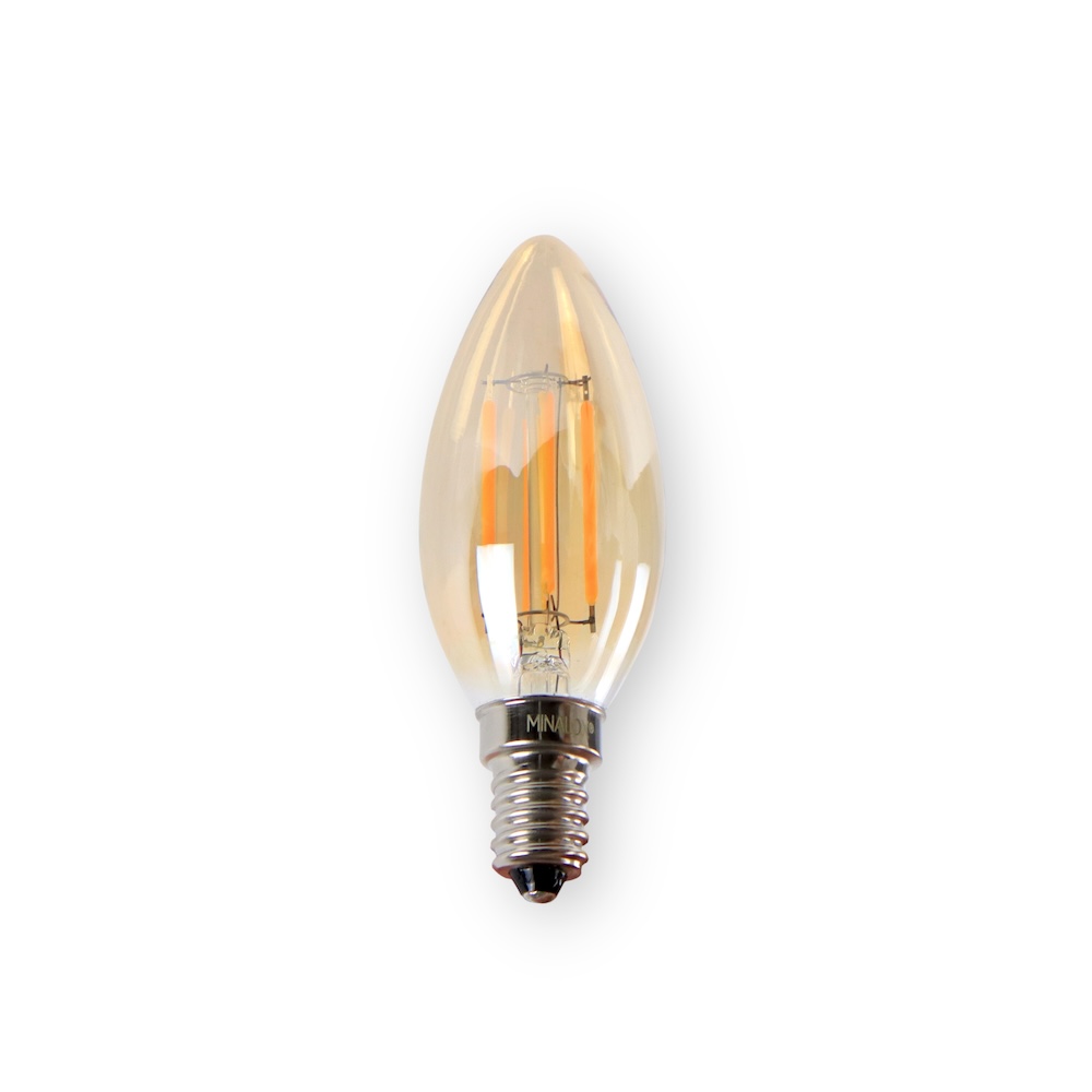 MINALOX LED BULB C35 E14 3,6W 24V WARM WHITE FILAMENT SMOKY GOLD