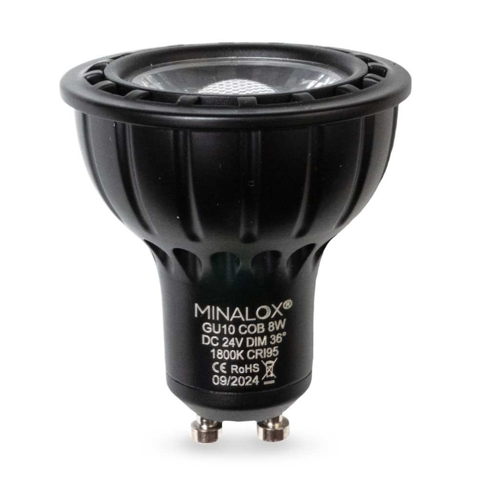 MINALOX LED BULB GU10 8W 24V 36D 1800K BLACK