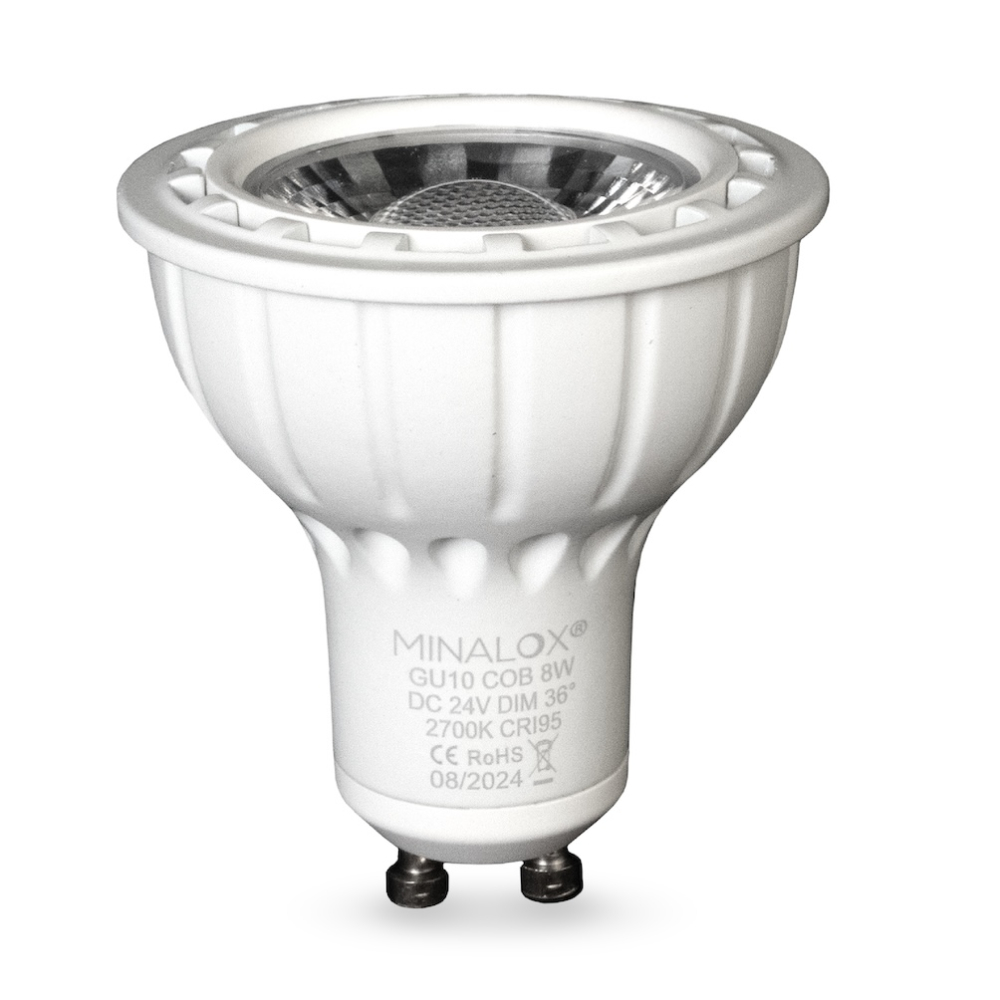 MINALOX LED BULB GU10 8W 24V 36D 2700K WHITE