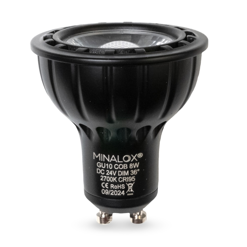 MINALOX LED BULB GU10 8W 24V 36D 2700K BLACK