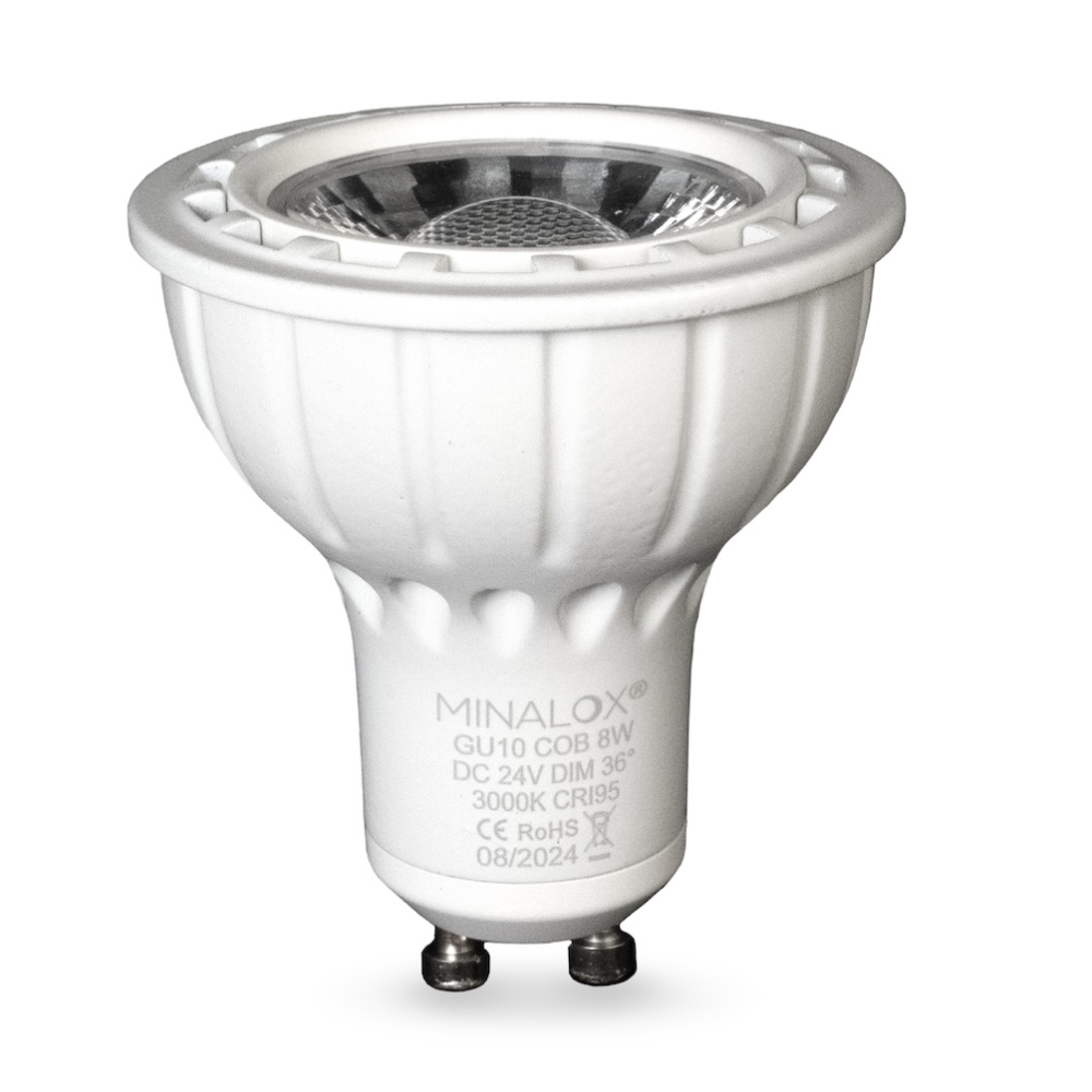 MINALOX LED BULB GU10 8W 24V 36D 3000K WHITE