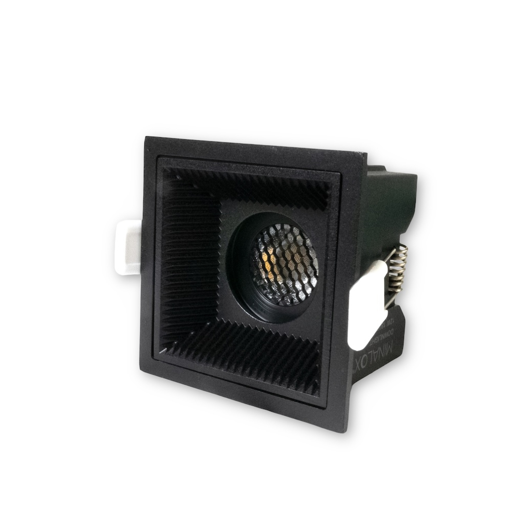 MINALOX RECESSED LED DOWNLIGHT SQUARE CERAMIC DUALWHITE 12W 24V 50 1800-4500K BLACK