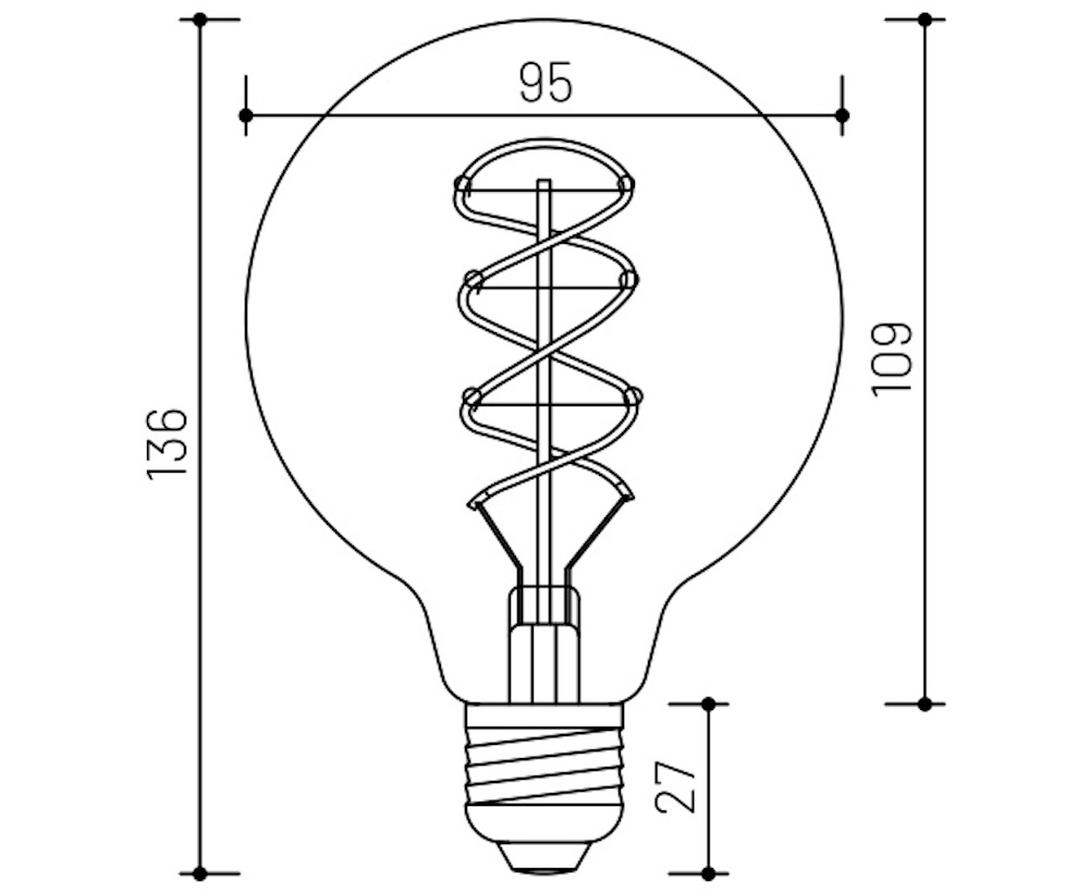 MINALOX_LED_ziarovka_E27_G95_4W_360D_zlata_DC24V_smarthome_rozmery