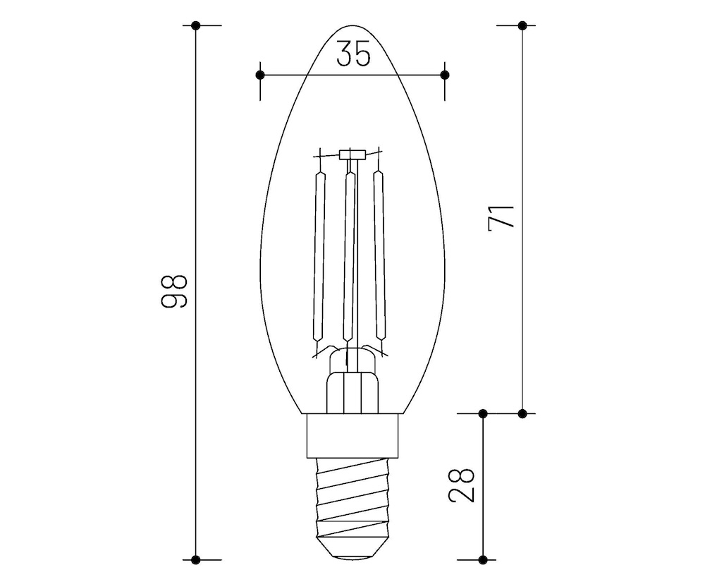 MINALOX_stmievatelna_LED_ziarovka_E14_FSG_3,6W_WW_DC24V_smarthome_rozmery