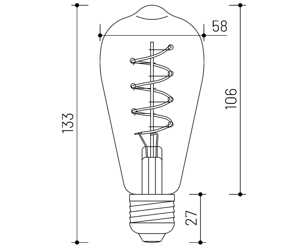MINALOX_stmievatelna_LED_ziarovka_E27_ST58_4W_360D_zlata_DC24V_smarthome_rozmery