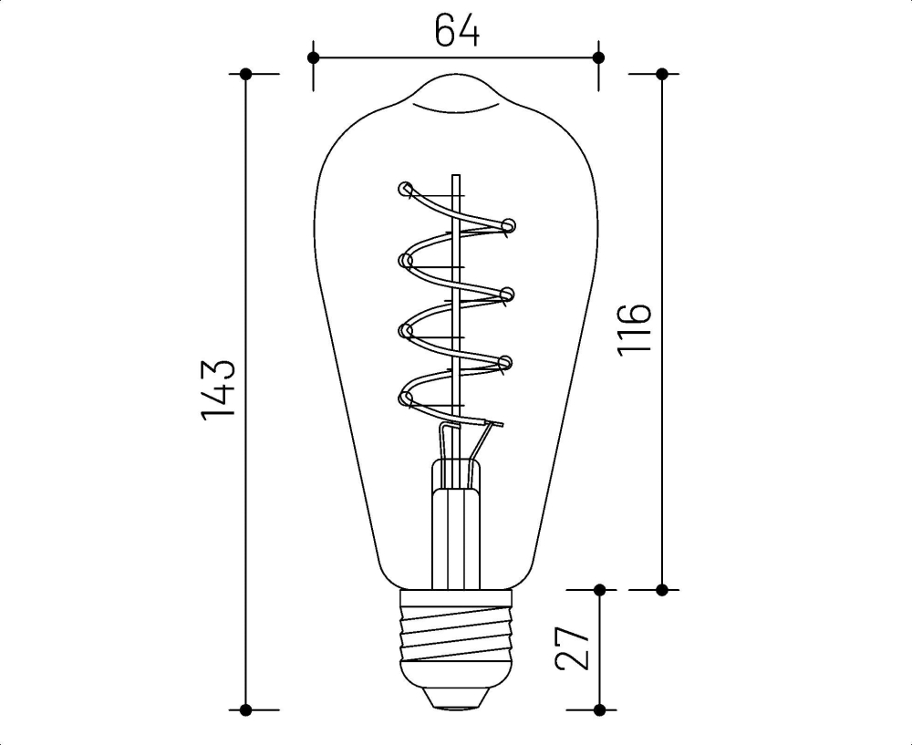 MINALOX_stmievatelna_LED_ziarovka_E27_ST64_4W_360D_zlata_DC24V_smarthome_rozmery