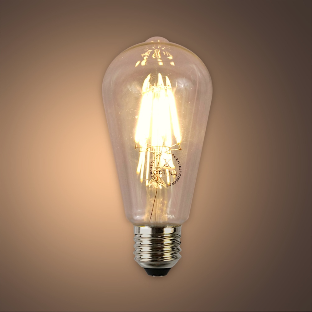 MINALOX_stmievatelna_LED_ziarovka_E27_ST64_6W_360D_cira_DC24V_smarthome_rozsvietena