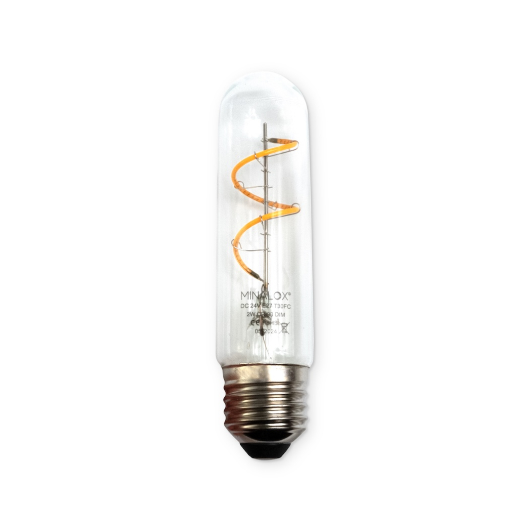 MINALOX LED BULB T30 E27 2W 24V WARM WHITE CLEAR