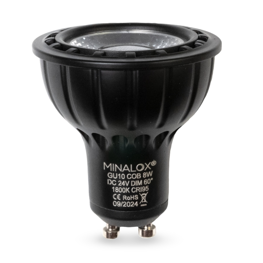 MINALOX LED BULB GU10 8W 24V 60D 1800K BLACK