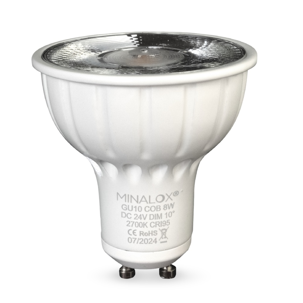 MINALOX LED BULB GU10 8W 24V 10D 2700K WHITE