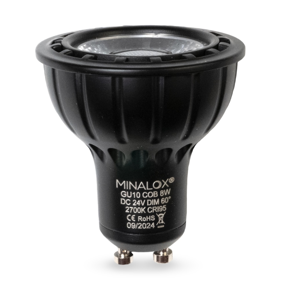 MINALOX LED BULB GU10 8W 24V 60D 2700K BLACK