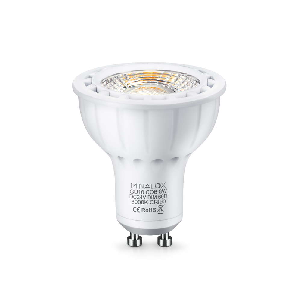 MINALOX LED BULB GU10 8W 24V 60D 3000K WHITE