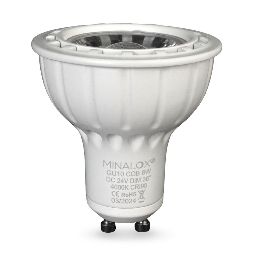 MINALOX LED BULB GU10 8W 24V 36D 4000K WHITE