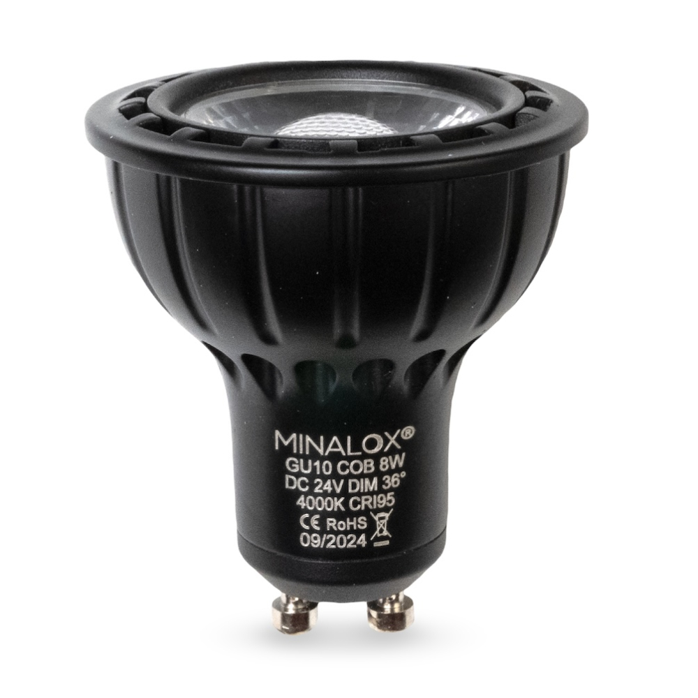 MINALOX LED BULB GU10 8W 24V 36D 4000K BLACK