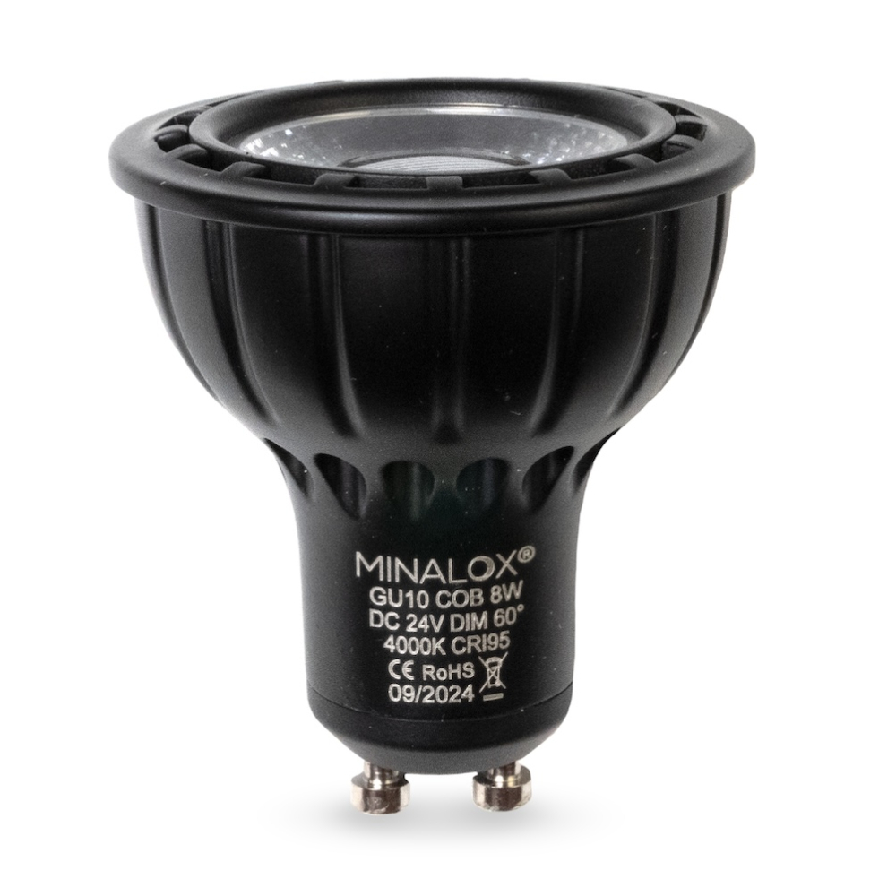 MINALOX LED BULB GU10 8W 24V 60D 4000K BLACK
