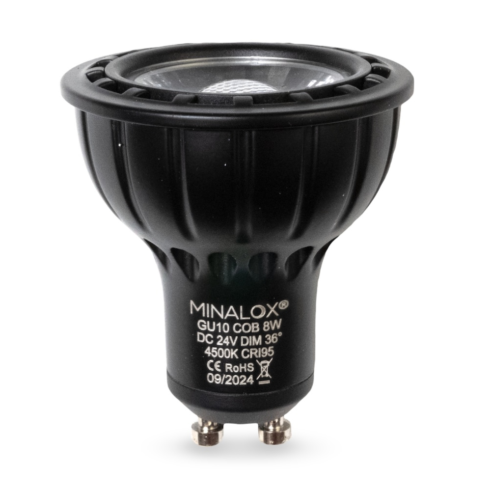 MINALOX LED BULB GU10 8W 24V 36D 4500K BLACK