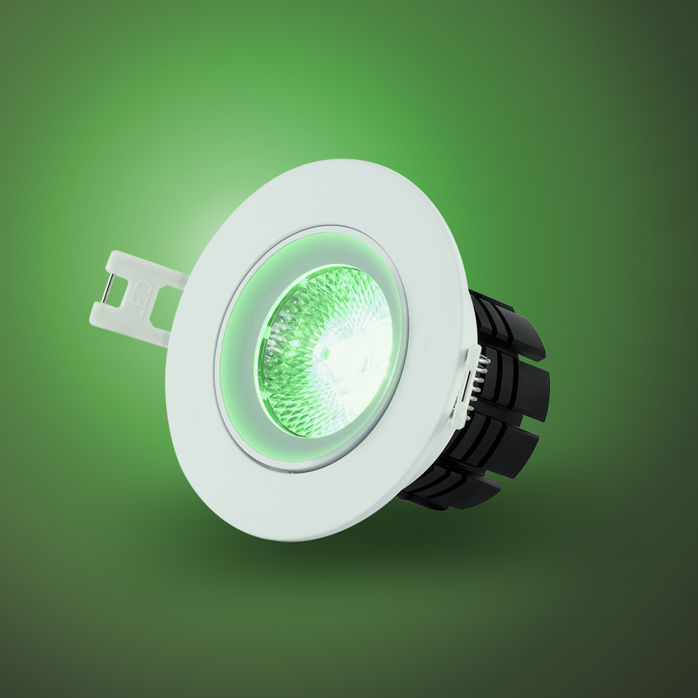 MINALOX_stmievatelne_LED_bodove_svietidlo_D85_8W_RGBW_2700K_38D_biela_DC24V_smarthome_zele