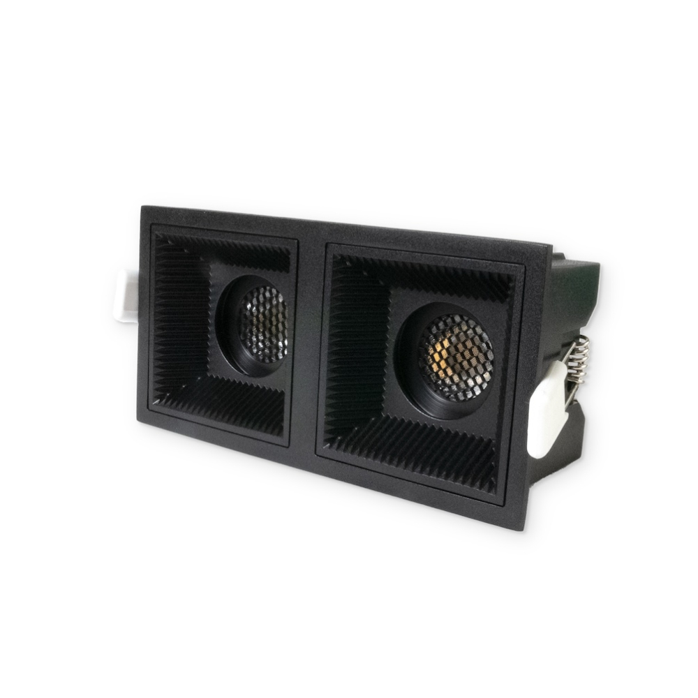 MINALOX RECESSED LED DOWNLIGHT SQUARE CERAMIC DOUBLE DUALWHITE 24W 24V 501800-4500K BLACK