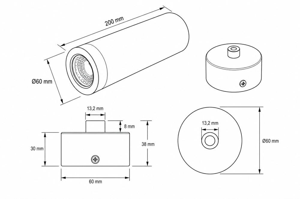 MINALOX_stmievatelne_svietidlo_PS60200_8W_1800K_4500K_DC24V_smarthome_rozmer