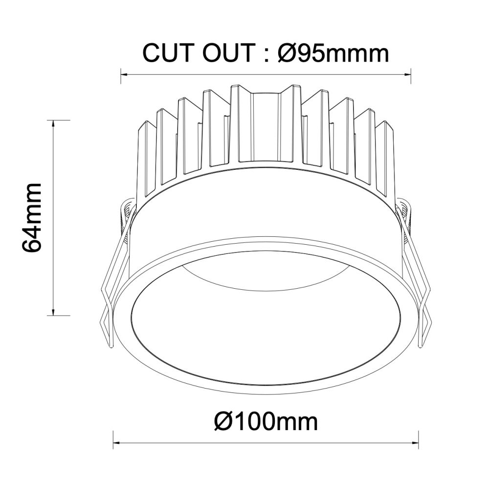 MINALOX RECESSED DOWNLIGHT D10064 UGR DUALWHITE 12W 24V 1800K 4500K BLACK