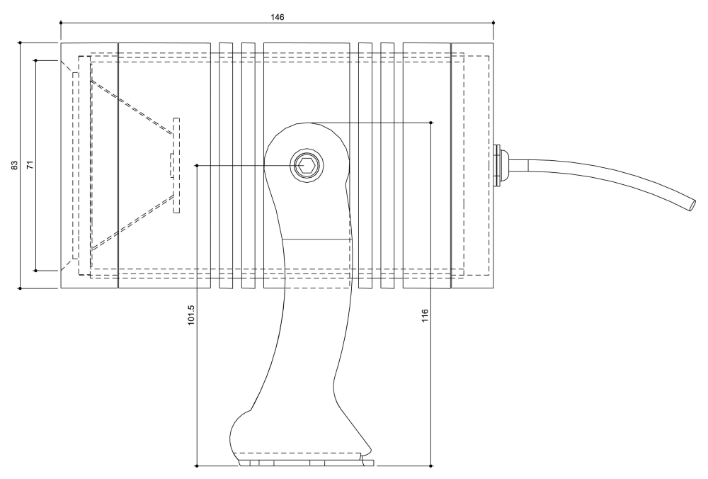 MINALOX_stmievatelne_zahradne_svietidlo_15W_RGBW_40D_DC24V_smarthome_rozmery