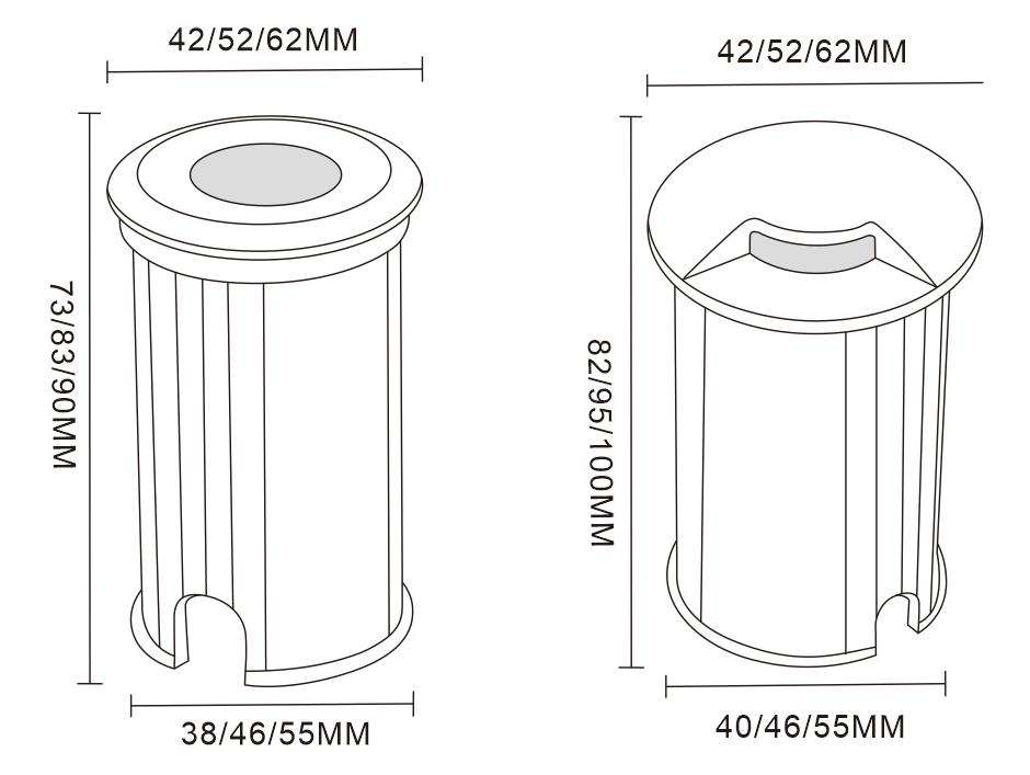 MINALOX_stmievatelny_LED_zahradne_svietidlo_IGD62_1way_INOX_DC24V_smarthome_rozmer