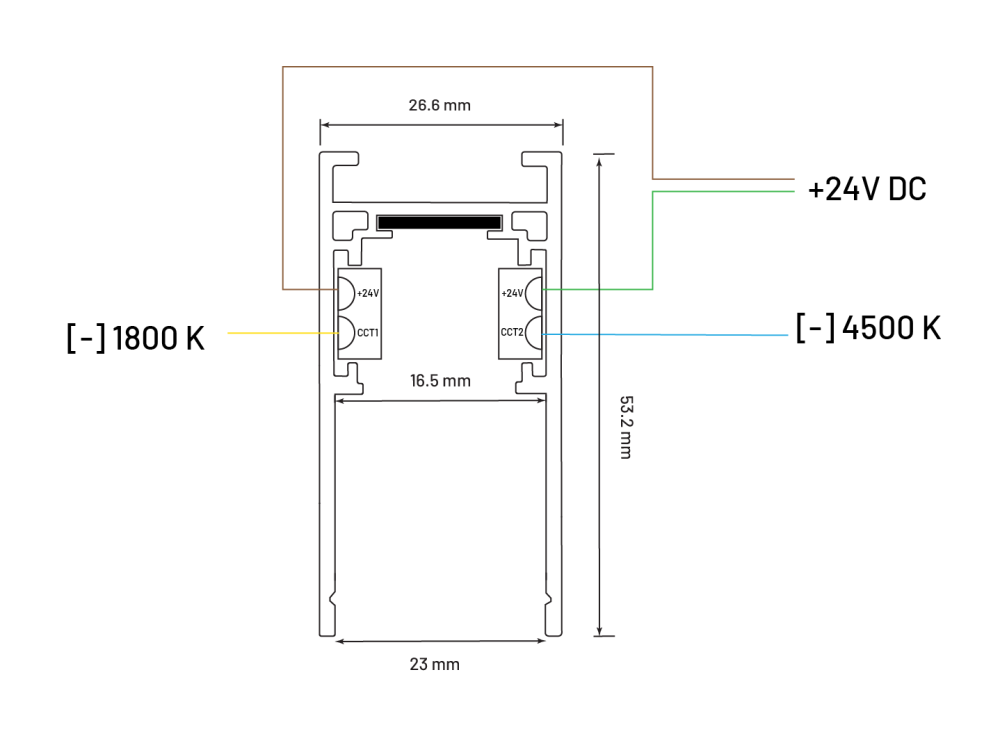 MINALOX_svetelna_lista_povrchova_vysoka_MT410_cierna_DC24V_smarthome_zapojenie