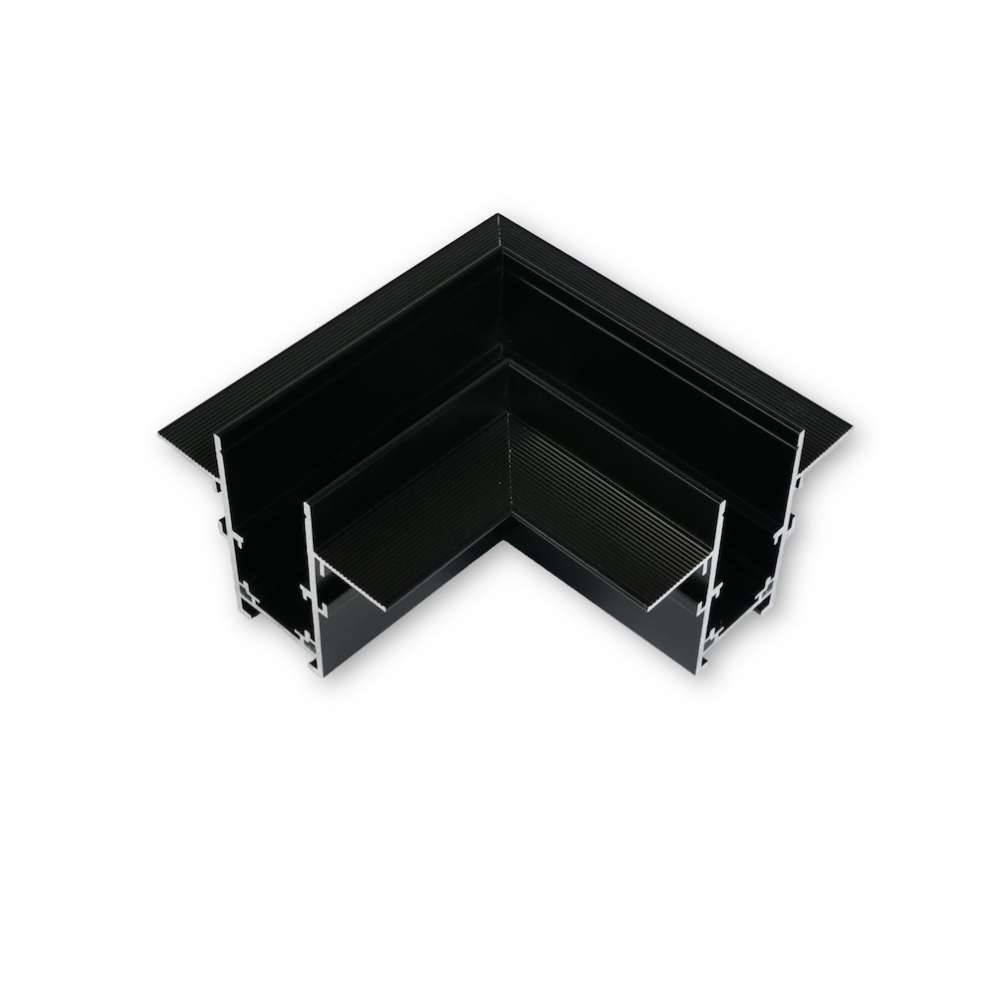 MINALOX MAGNETIC TRACK SYSTEM EMT483/BK "L" CONNECTOR HORIZONTAL DIRECTION