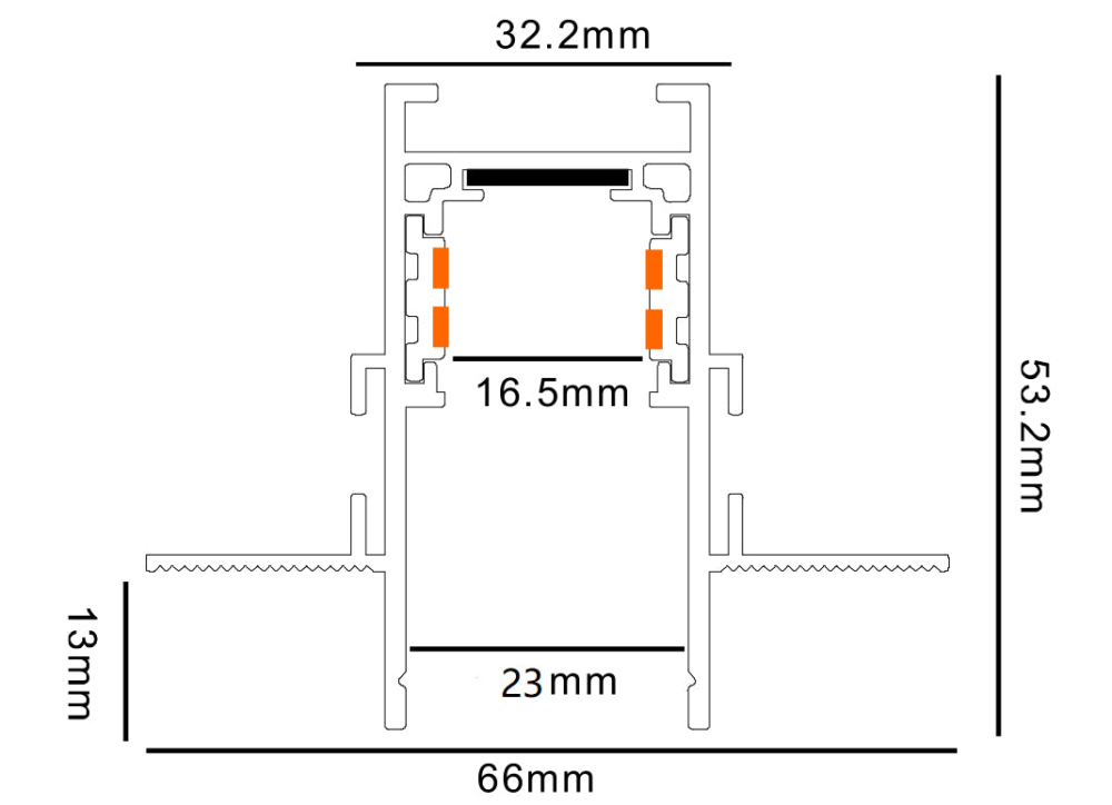 MINALOX MAGNETIC TRACK SYSTEM EMT430/WH DC24V TRIMLESS RECESSED INSIDE VERSION