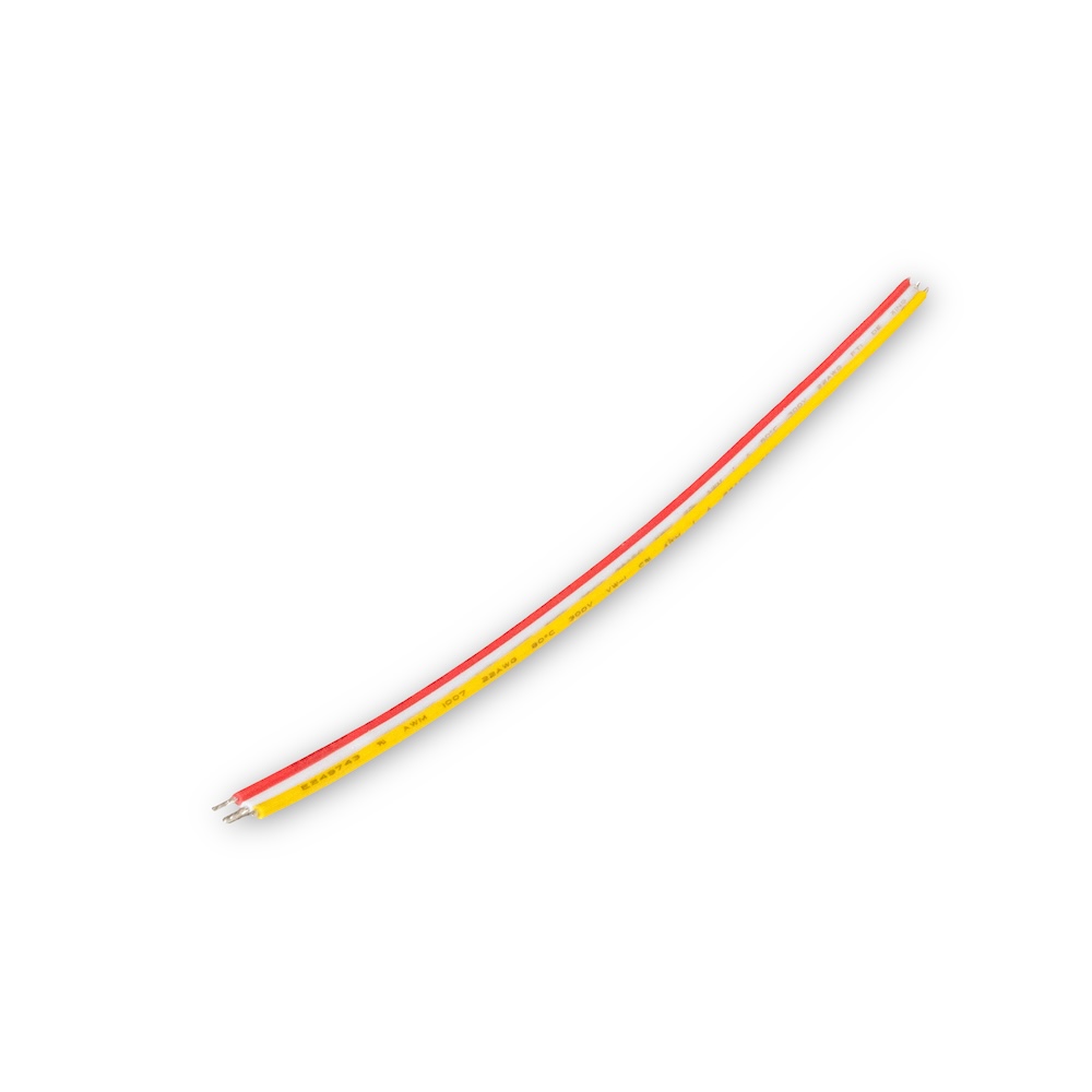 FLAT 3 CORE WIRE, RED, YELLOW, WHITE - 15CM